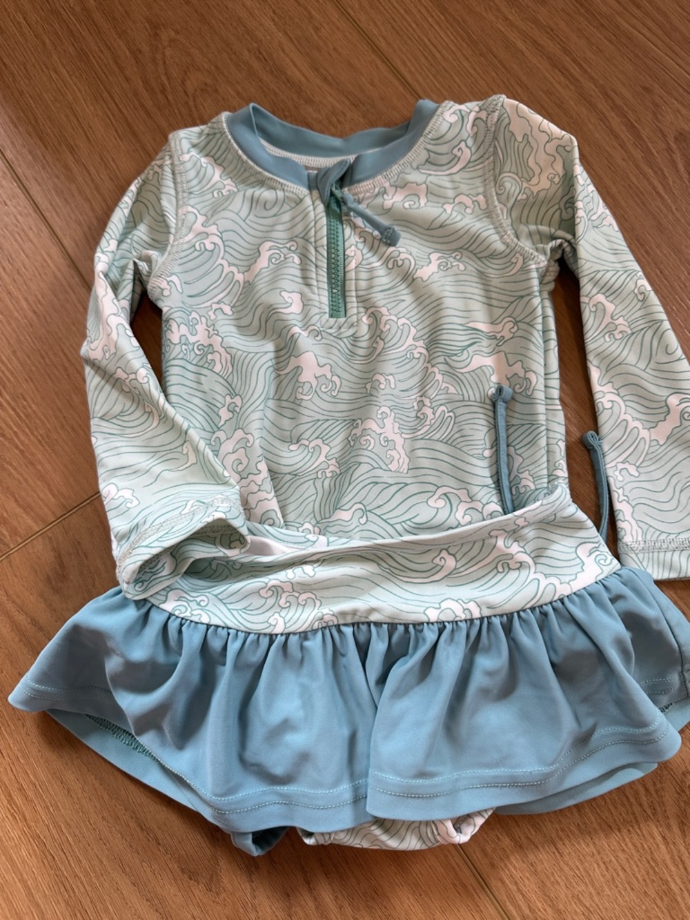 Caden Lane Rashguard and swim skirt set
